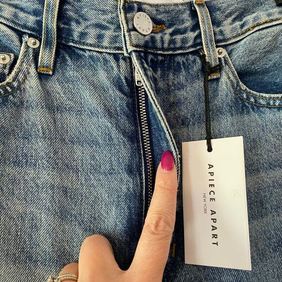 NWT Apiece Apart Camilla Cropped Straight Jeans in Austin Wash Women's size 28 - Picture 4 of 12